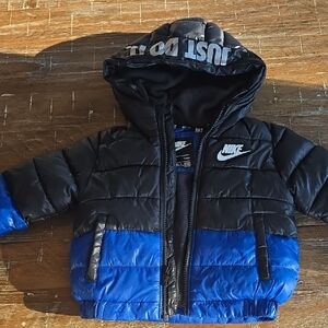 Nike Black and Blue Hooded Jacket